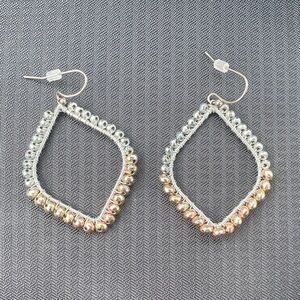 Elegant Two-Tone Metallic Teardrop Earrings